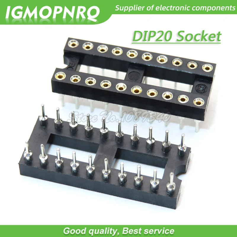 10 Uds DIP-20 agujero redondo 20 pines 2,54 MM DIP DIP20 adaptador de enchufes IC tipo soldadura conector IC de 20 pines IGMOPNRQ
