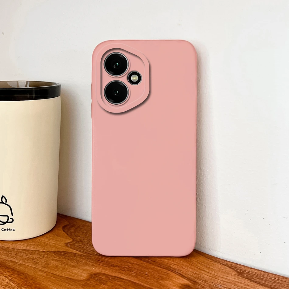 Funda para Honor 400 Pro / Honor 400 Lite Color sólido suave de alta calidad cubierta trasera de silicona líquida anticaída carcasa de teléfono Simple - imagen 5