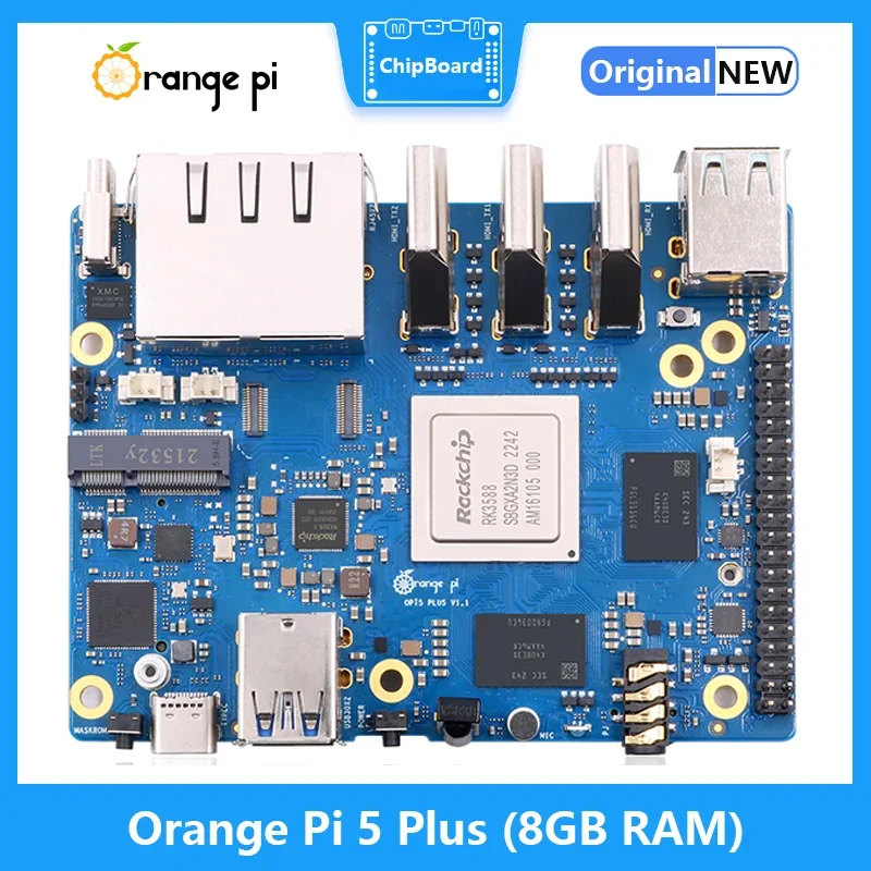 Orange Pi 5 Plus 8GB RAM RK3588 Módulo PCIE Externo Wifi6-BT5.0 SSD Placa de computadora