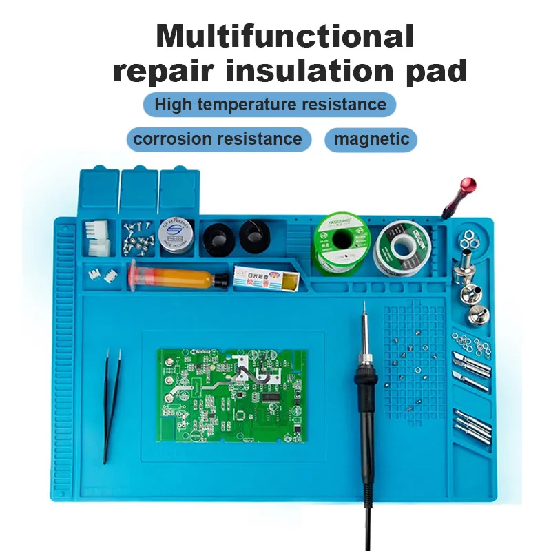 Almohadilla de reparación de trabajo multifunción para mantenimiento de teléfonos móviles, resistencia a altas temperaturas, aislamiento magnético, estera de soldadura BGA
