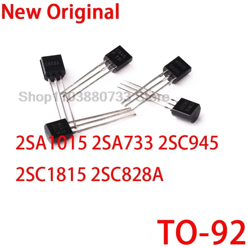 100 Uds 100% nuevo chip 2SA1015 2SA733 2SC945 2SC1815 2SC828A TO-92 Transistor triodo TO92 A1015 A733 C945 C1815 C828A