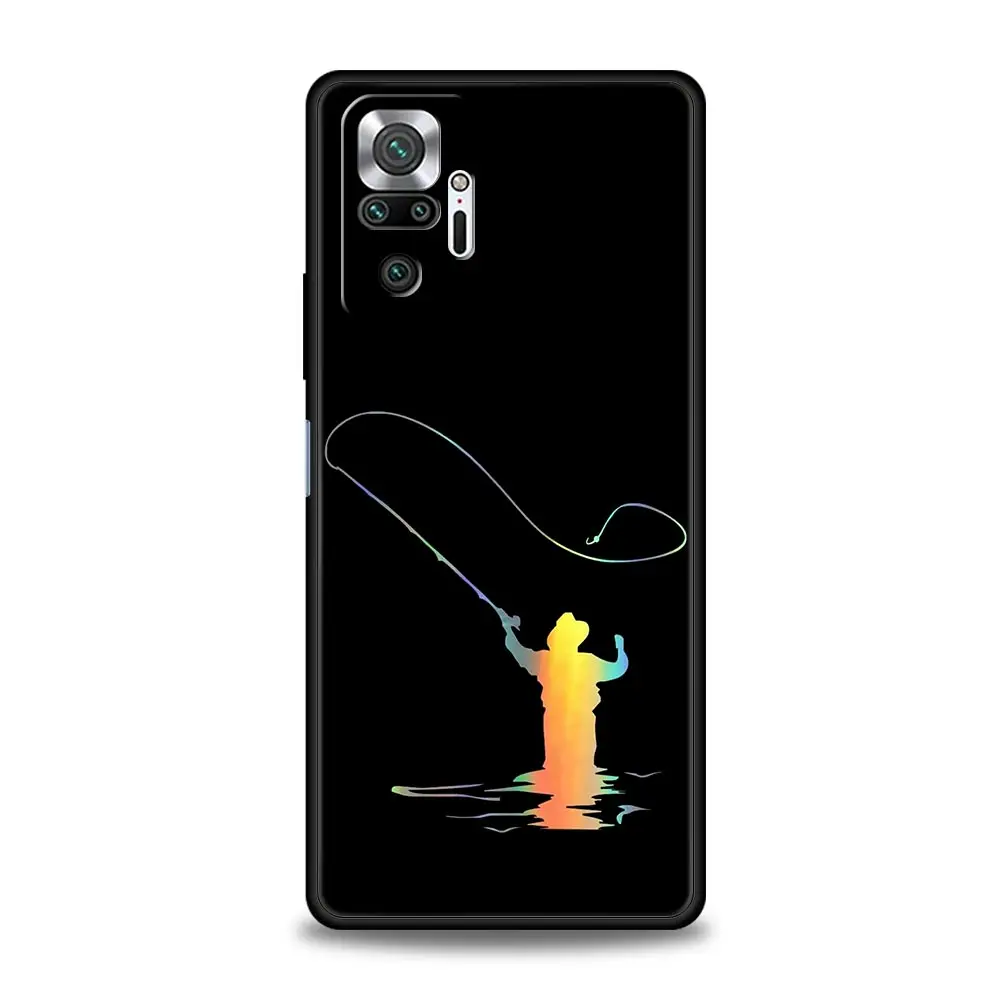 Funda de teléfono con latido del corazón de pesca para Xiaomi Redmi Note 14 13 12 5G 11 10 Pro Plus 4G 9S 9 14C 13C 12C 10C 9C 9A funda suave de TPU - imagen 3
