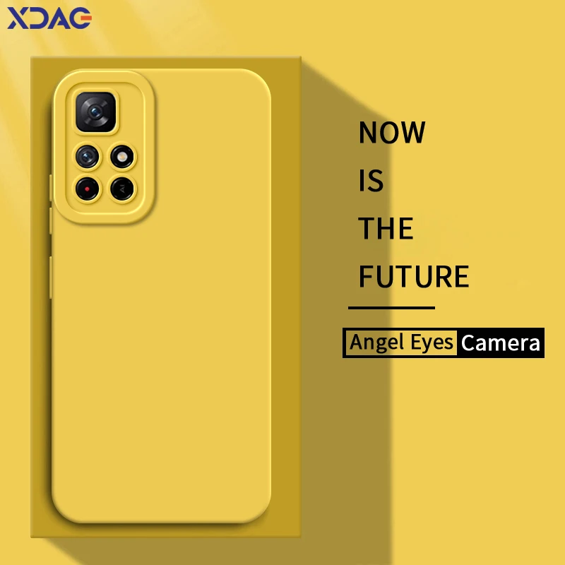 Funda de silicona líquida cuadrada Angel Eyes para Xiaomi POCO M4 Pro 5G 360, funda protectora suave a prueba de golpes para teléfono, carcasa POCOM4 M4Pro - imagen 2