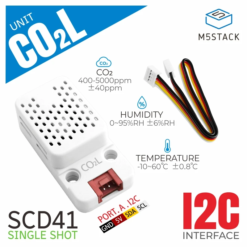 Unidad oficial de CO2L M5Stack con Sensor de temperatura y humedad (SCD41)