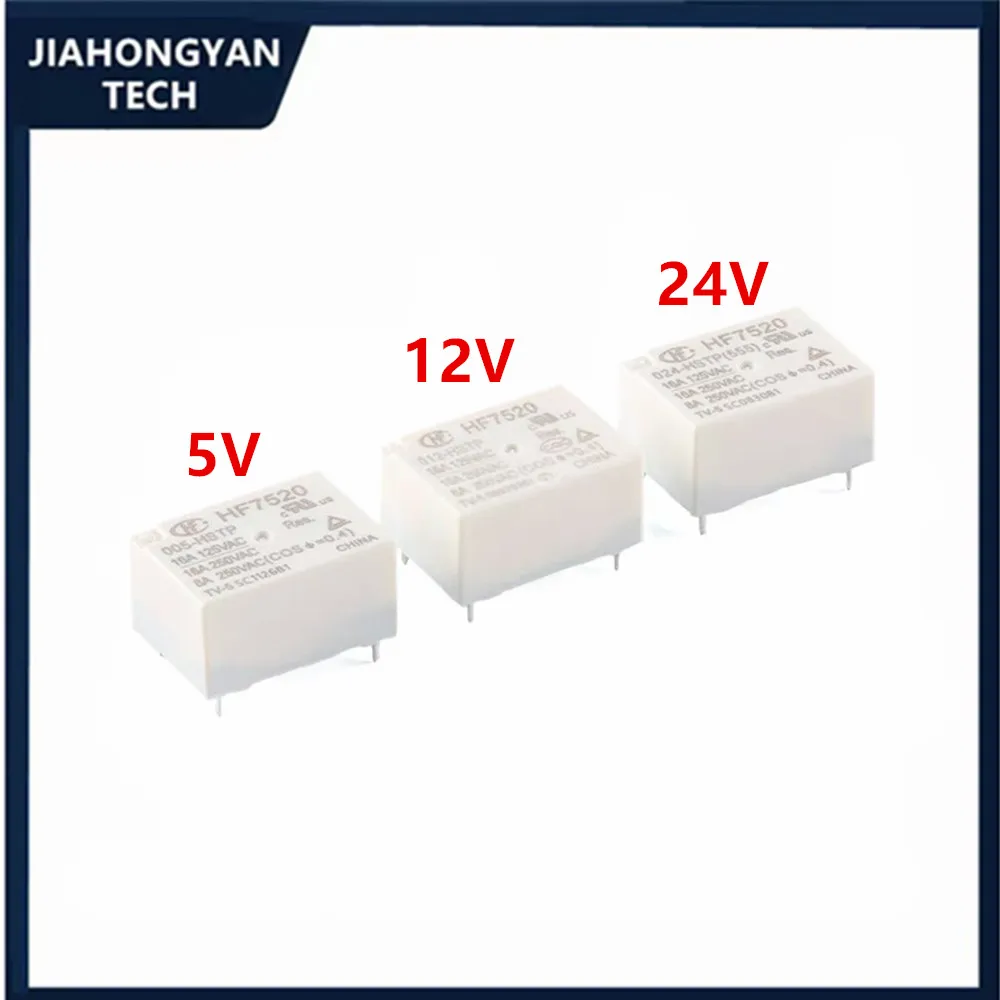Relé Original piezas, 1 piezas, 2 piezas, 5 HF7520-005-HSTP, HF7520-012-HSTP, 16A, 5V, 12V, 24V, 4 pines - imagen 4
