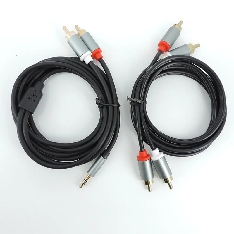 Cable de Audio divisor RCA Y, conector macho de 3,5mm, 2RCV a 2rca macho, doble loto, conector AUX RCA para amplificador de Audio, cable doméstico q1 - imagen 4