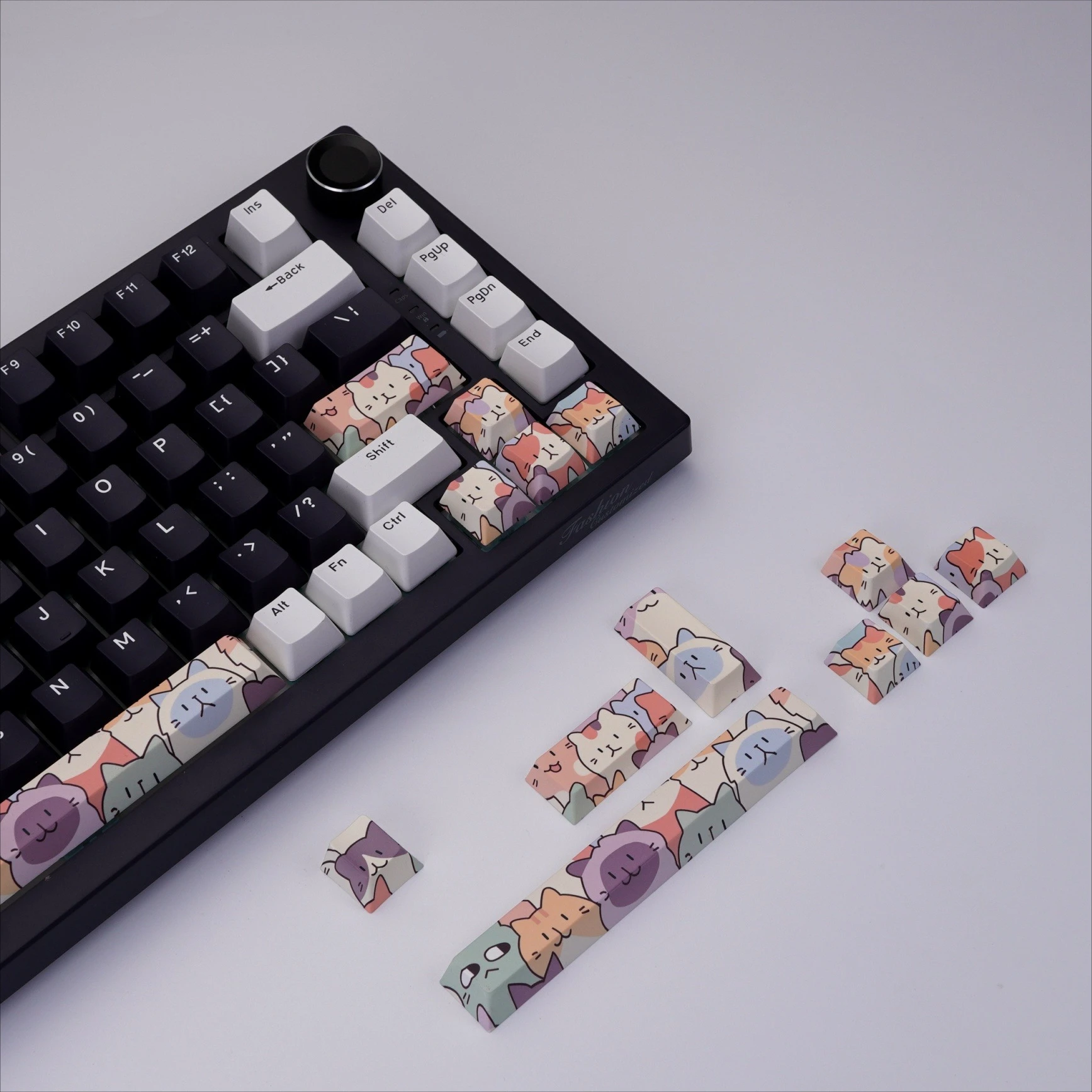 8 Uds. De teclas de gato bonito, perfil de cereza PBT, teclas de gatito personalizadas ESC/entrada/barra espacial/llave de dirección, Teclado mecánico DIY - imagen 5