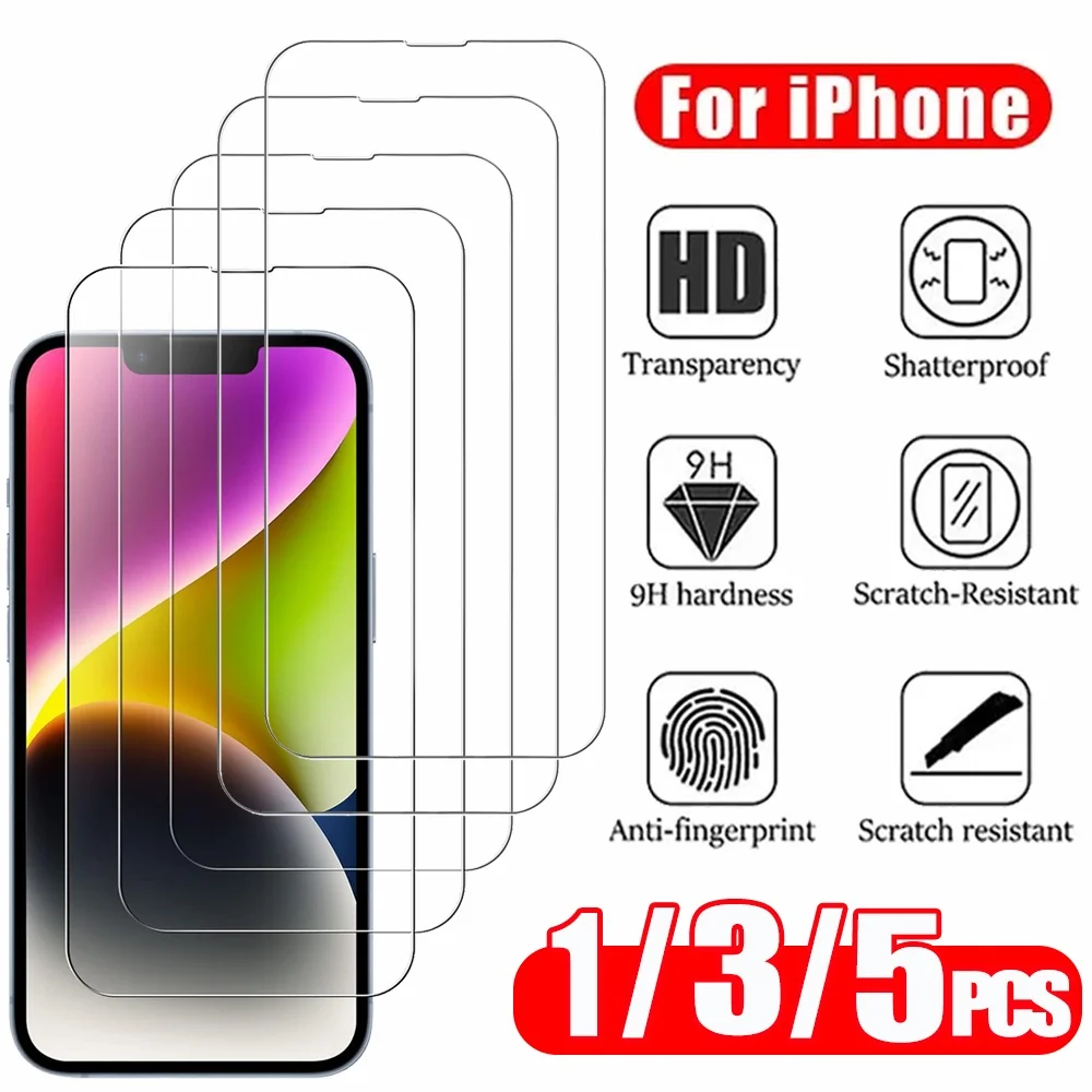 1/3/5PCS HD Cristal Templado Para iPhone 16 17 Pro Max 16e 15 14 13 12 Protectora de Pantalla Para iPhone 11 12 13 Mini Cristal Protector Película iPhone 16 Pro Max Glass - imagen 2