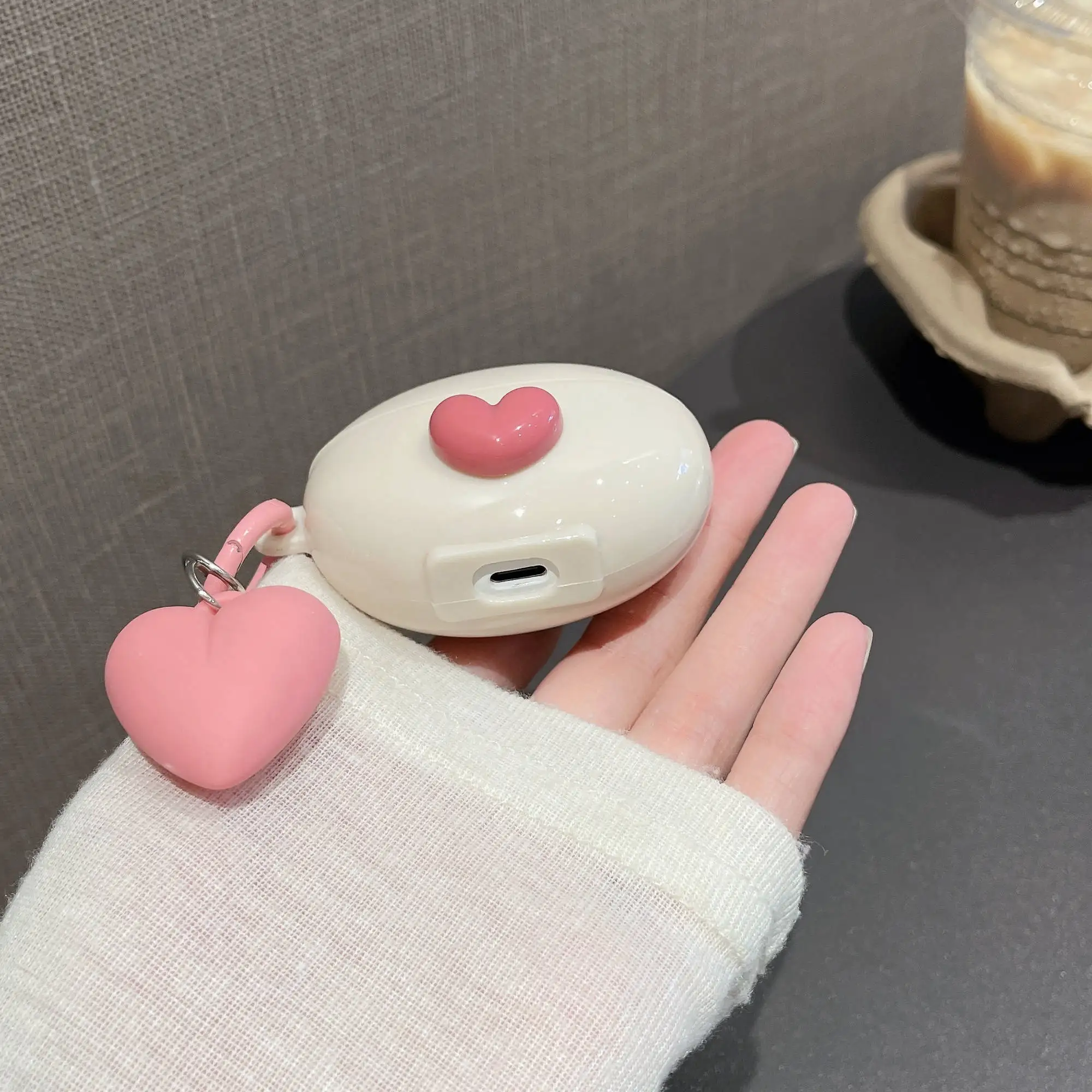 Fundas para auriculares con patrón de corazón, con pulsera para HUAWEI FreeBuds 5i/6i, funda protectora, accesorios para auriculares, 1 ud. - imagen 4