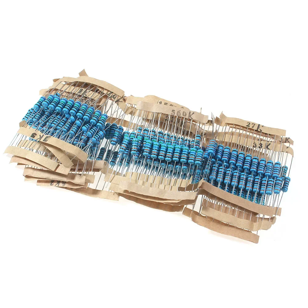 300 Uds 1% 1K ~ 820K Kit surtido de resistencias de película metálica 1W 30 tipos * 10 Uds DIY juego electrónico de resistencias 10K 100K 1K5 15K 150K - imagen 5