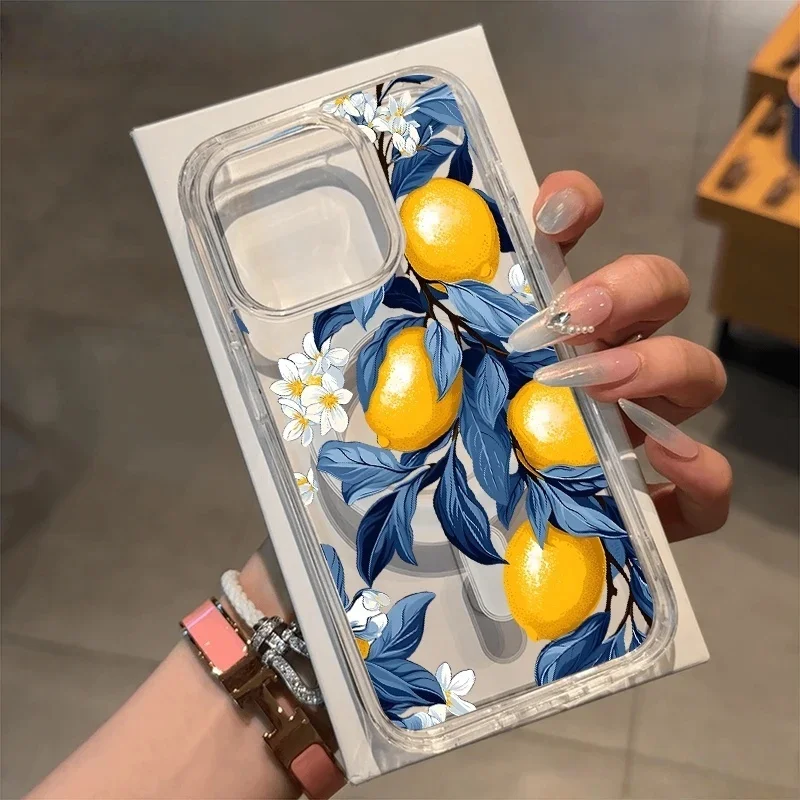 Y2K Flower Lemon For Magsafe Magnetic Case For Iphone 17 16 15 14 Pro Max Plus 16E 17 Air 11 12 13 Pro Mini Wireless Charge Case - imagen 5