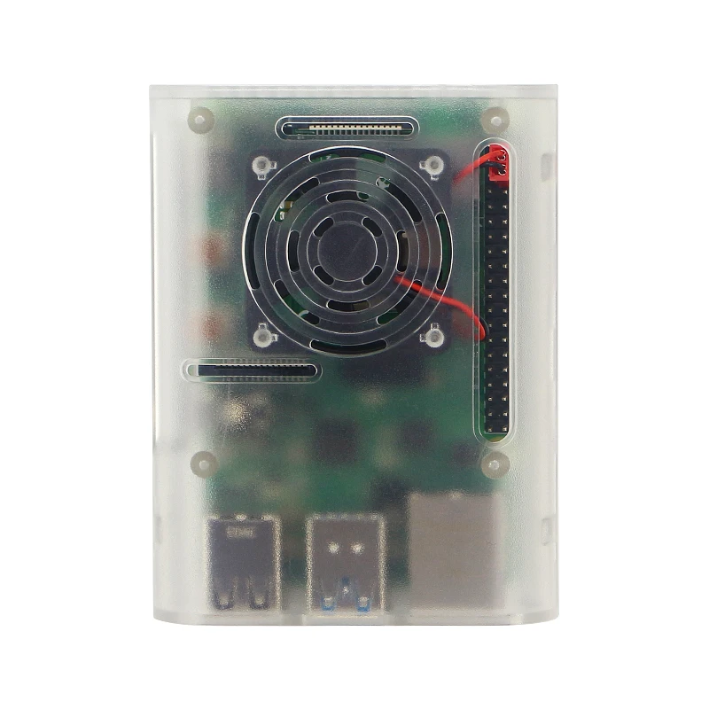 Carcasa de ABS para Raspberry Pi 4B, fácil de instalar negra carcasa transparente, carcasa de alta calidad con ventilador de refrigeración para Raspberry Pi 4 Modelo B - imagen 4