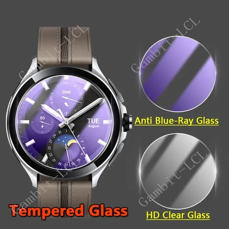 2 uds reloj inteligente luz púrpura película protectora de pantalla de vidrio para diámetro 44MM 43MM 42MM 41MM 40MM 39MM 38MM 37MM 36MM 35MM 34MM