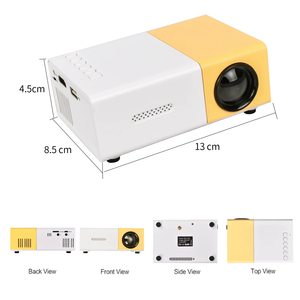 Salange mini proyector YG300 Pro LED, compatible con 1080P, Full HD, portátil, Audio, HDMI, USB, proyector de vídeo - imagen 2