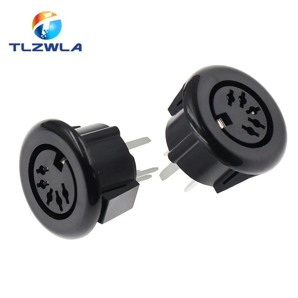 Conector redondo de cinco pines para vídeo, soporte de 5 pines, 5 piezas, color negro, DS-5-07A - imagen 3