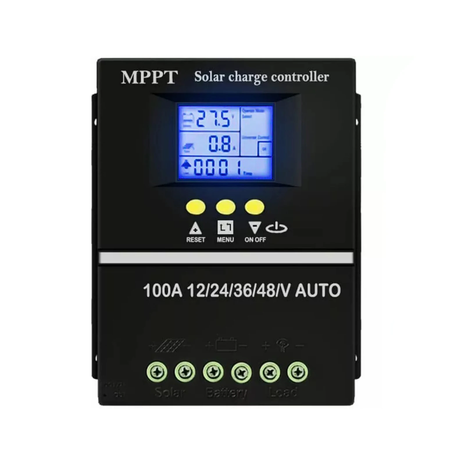 Controlador de carga Solar MPPT 100A, regulador inteligente de batería de Panel Solar de 12V, 24V, 36V y 48V para plomo-ácido/litio