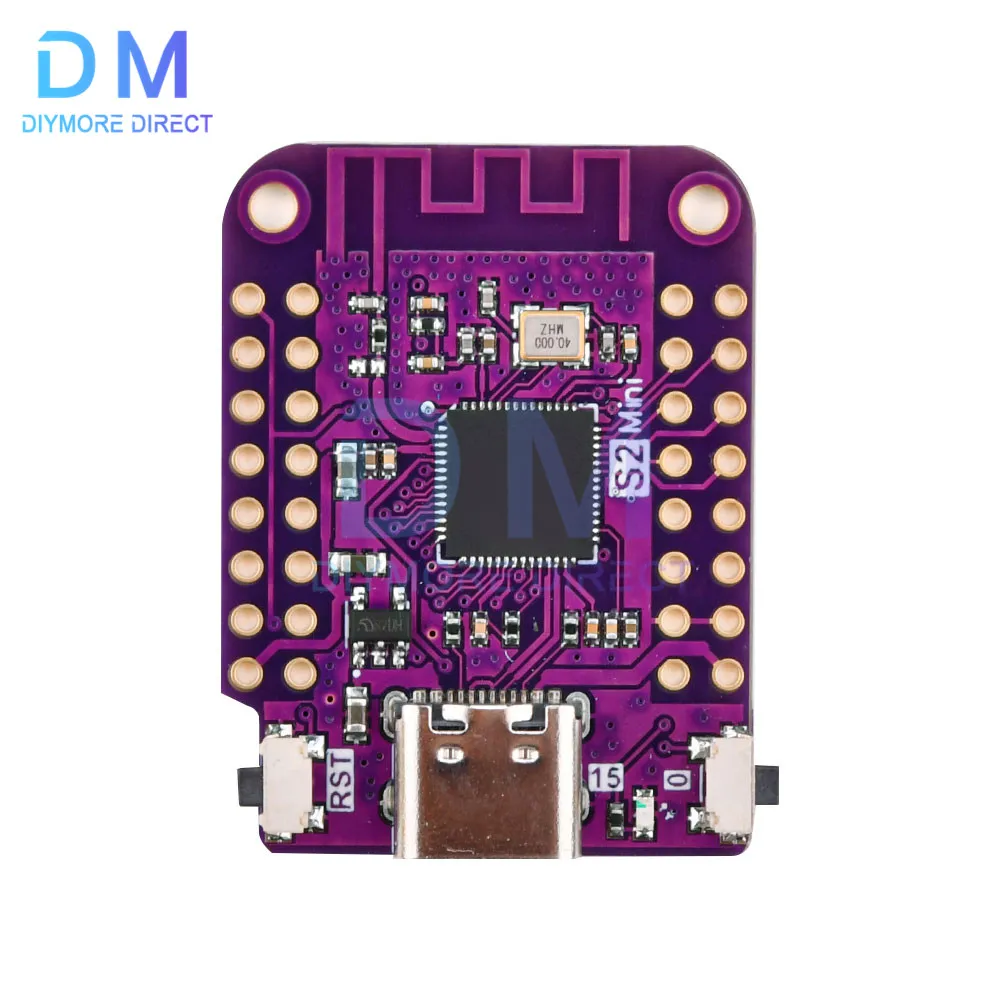 Mini placa WiFi piezas ESP32 S2, conexión tipo C, Flash, ESP32-S2FN4R2, 4MB, Compatible con MicroPython, 10 ESP32-S2 - imagen 2