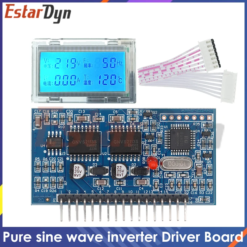 Inversor de onda sinusoidal pura de 5V DC-AC, placa controladora SPWM EGS002, oscilador de cristal de 12Mhz, módulo de conducción LCD EG8010 2113