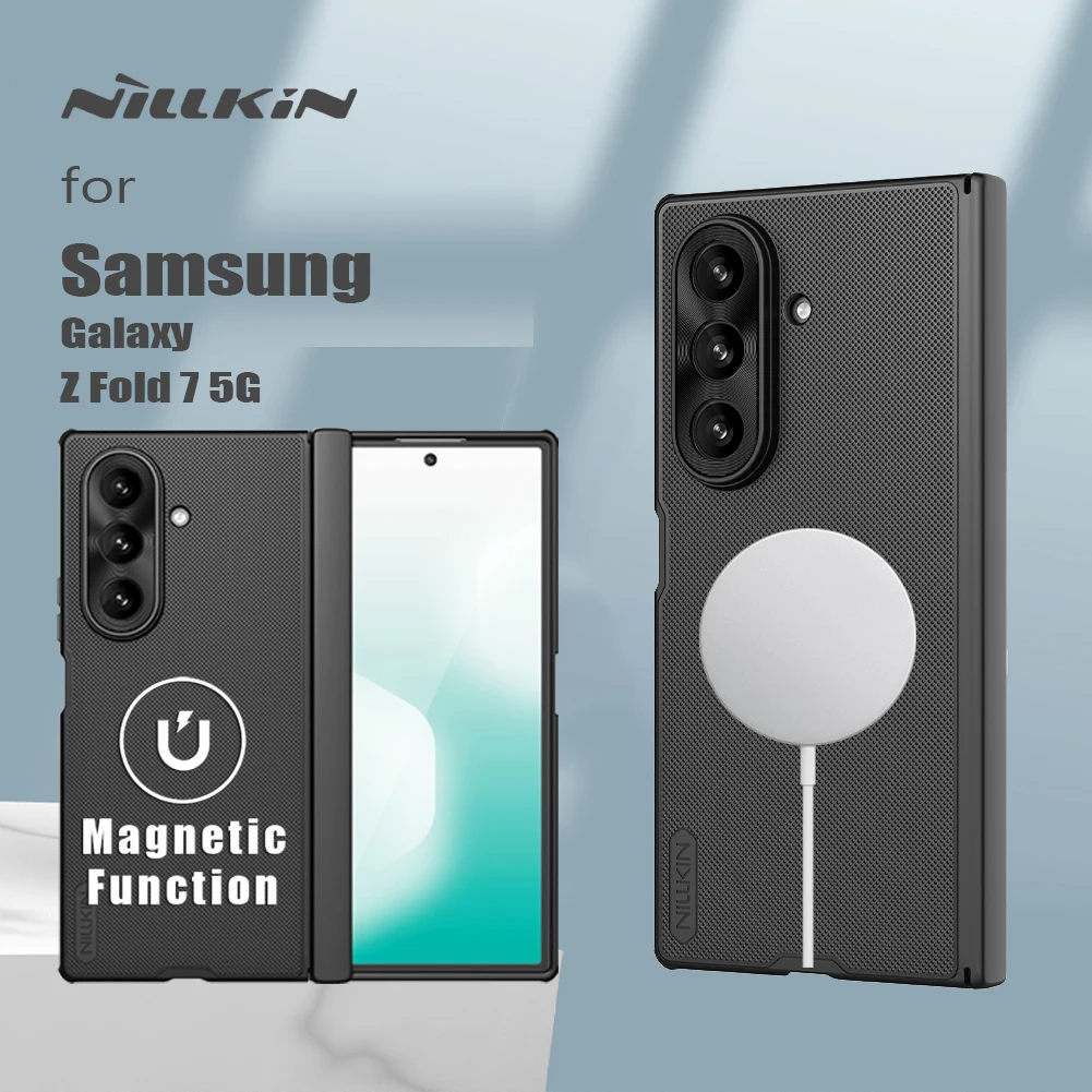 Nillkin para Samsung Galaxy Z Fold 7 5G funda súper esmerilada plegable magnética TPU + marco de PC protección completa de carga