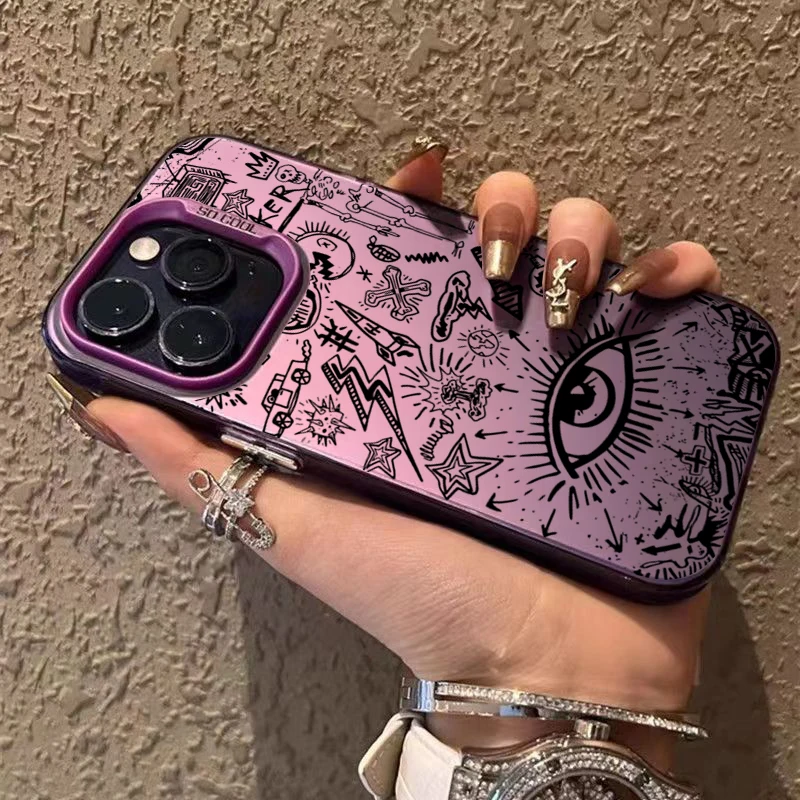 Diseño de gafas de sol estilo IMD funda de teléfono plateada para iPhone 17 fundas iPhone 16 Pro Max XS 16E 15 14 13 12 11 7 8 Plus 17 Air Cover - imagen 4