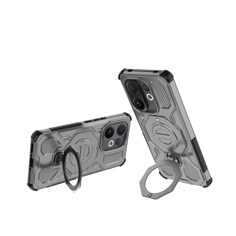 Para ViVo V60 Funda ViVo V60 T4 Pro Funda soporte magnético inalámbrico carga parachoques Fundas protectoras para teléfono en ViVo T4 Pro Funda - imagen 4