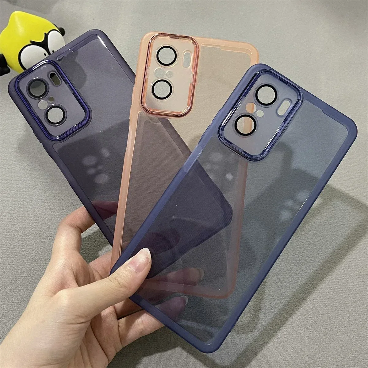 Funda de teléfono de lujo para Xiaomi Poco F3 GT F3GT 5G, cubierta completa de silicona transparente suave, película de lente de vidrio acrílico de protección, cubierta Original - imagen 3