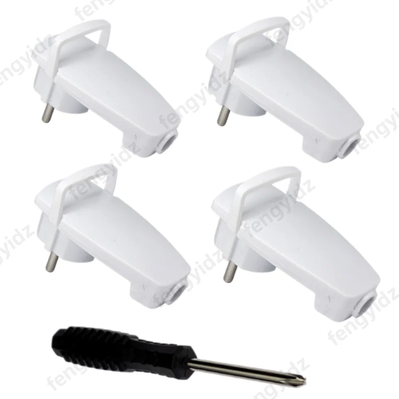 Adaptador de enchufe Schuko UE de 4 Uds., enchufe de ángulo plano con mango plegable, enchufe eléctrico recargable de repuesto para enchufe de alimentación europea - imagen 2