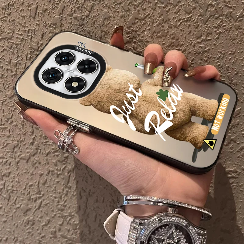 Funda esmerilada de oso bonito para Xiaomi Redmi Note 14 13 12 10 Pro Plus 11S 14C 13C 12C 9C 11S K70 K60 A2 A1 Turbo 4 cubierta acrílica - imagen 3