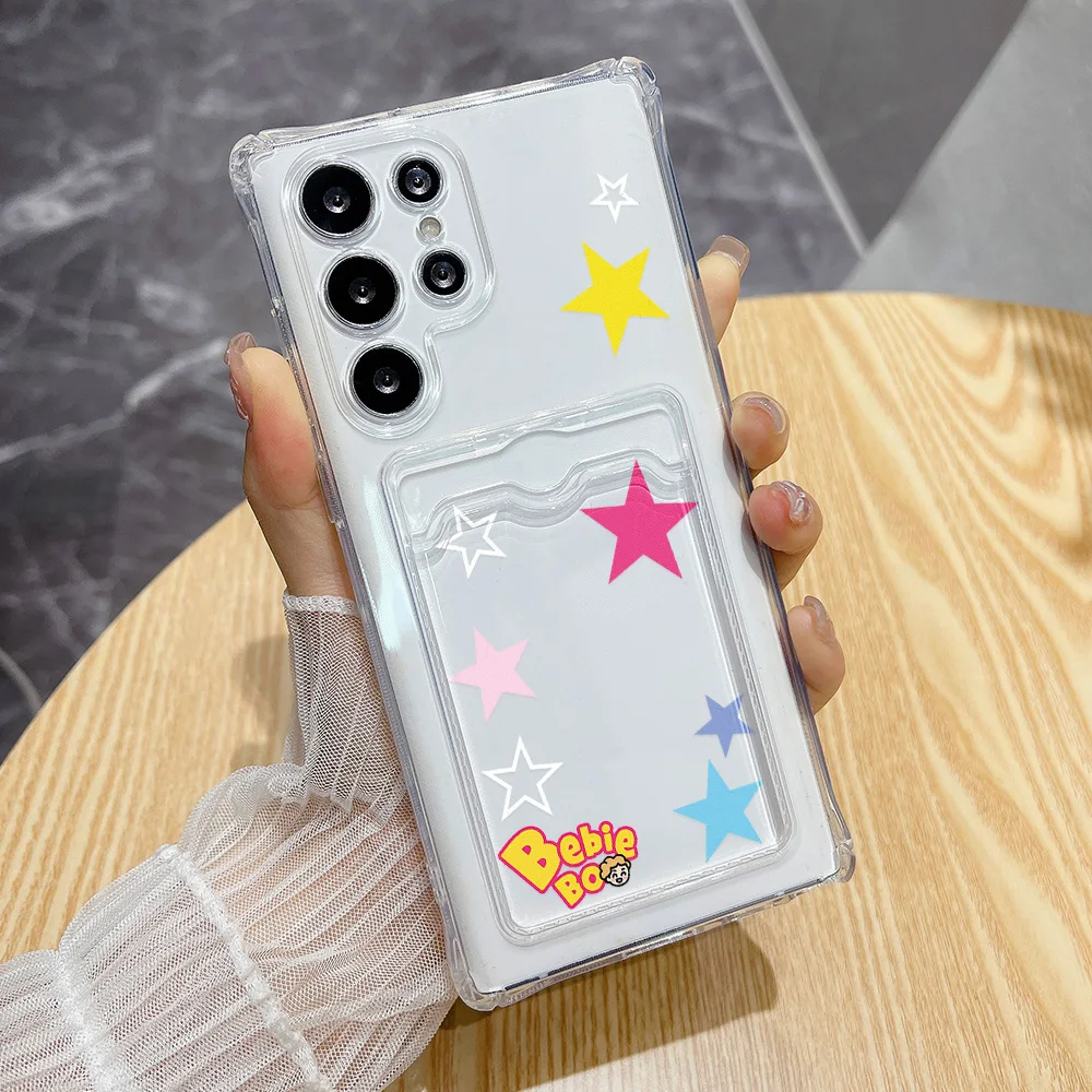Funda de teléfono con tarjetero INS Star para Samsung Galaxy S25 Ultra S24 FE S23 FE S22 Plus A05 A05s, fundas transparentes suaves a prueba de golpes - imagen 2