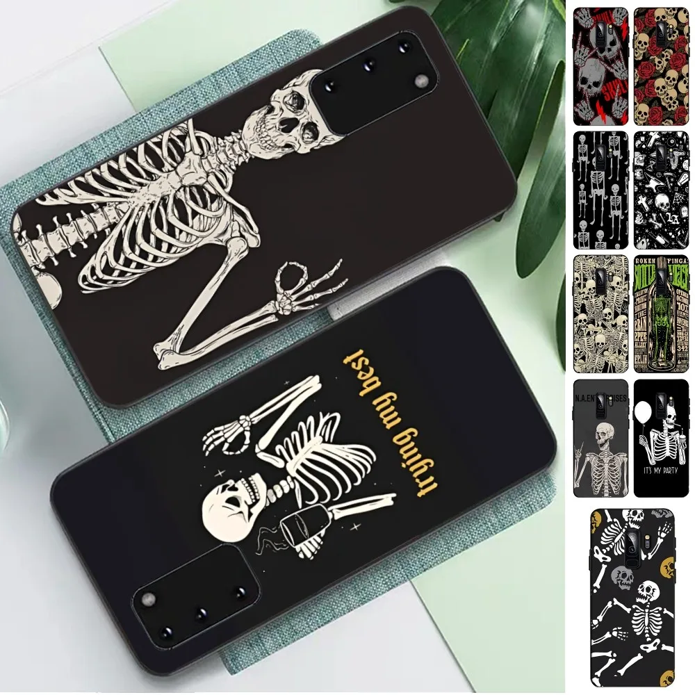 Funda de teléfono con calavera y esqueleto para Samsung S 9 10 20 21 22 23 30 23 24 Plus Lite Ultra FE S10lite Fundas