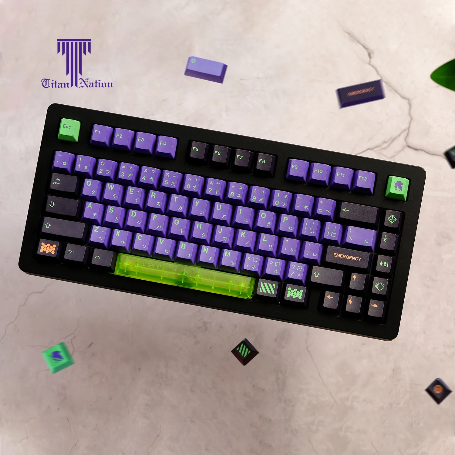 1 Juego de teclas GMK Mecha-01, sublimación de tinte PBT, teclas de dibujos animados de Anime, teclas de perfil de cereza con barra espaciadora 7U 1.75u 2u Shift - imagen 3