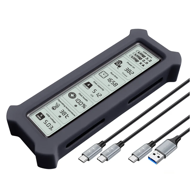M superior. 2 para NVME SATA SSD con pantalla de visualización adaptador USB tipo C caja SSD de protocolo Dual para disco SSD NVME/NGFF