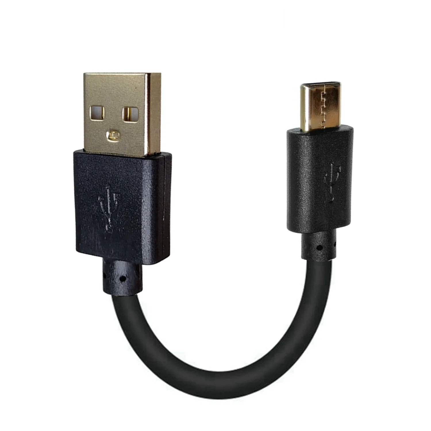 Cable USB 2.0 chapado en oro a tipo c macho de 10 cm, convertidor macho de doble cabeza recta, a USB 3.1 tipo C, sincronización de datos