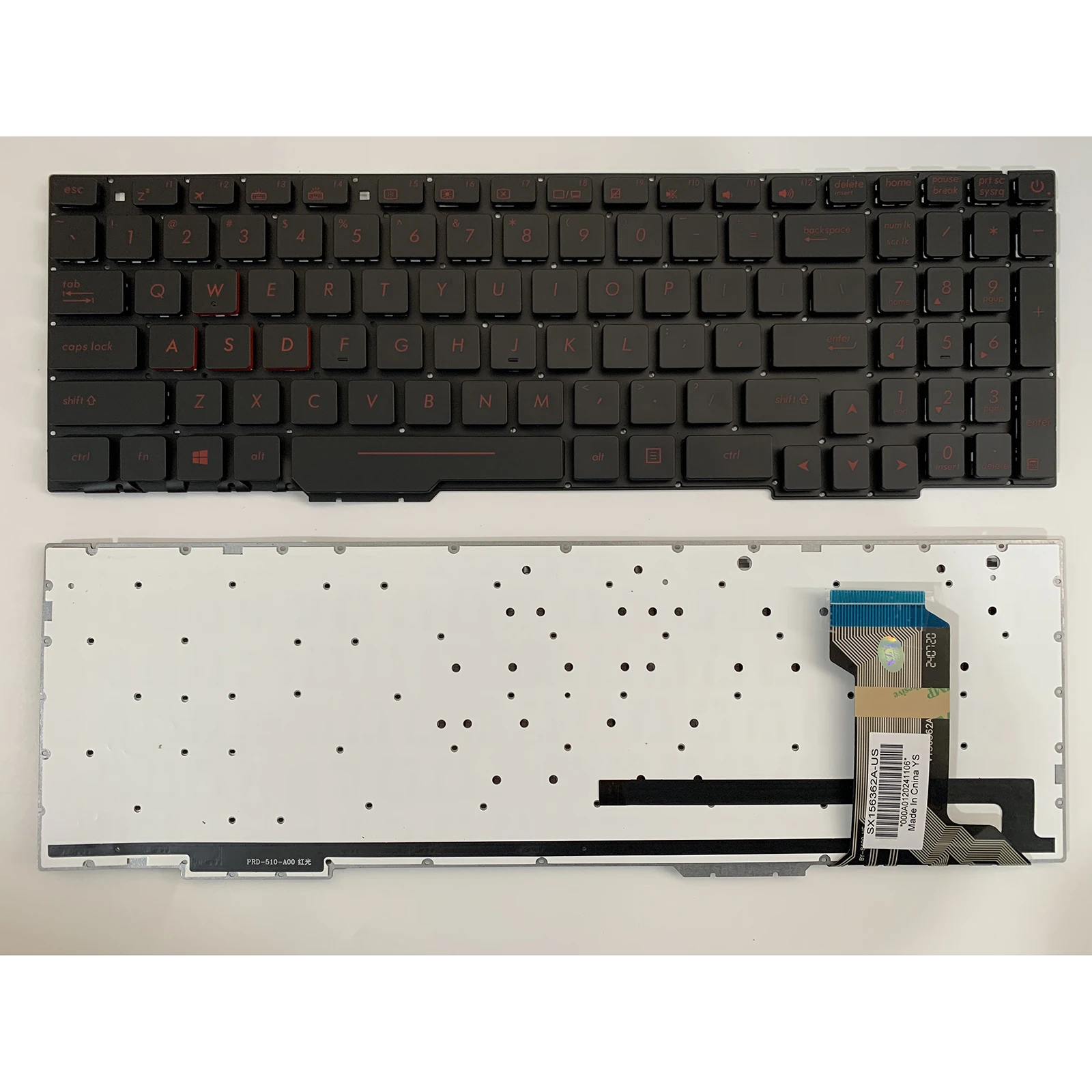 Teclado de ordenador portátil con diseño estadounidense para ASUS GL553 GL553V GL553VD GL553VE GL753 GL753V GL753VD GL753VE GL753VW
