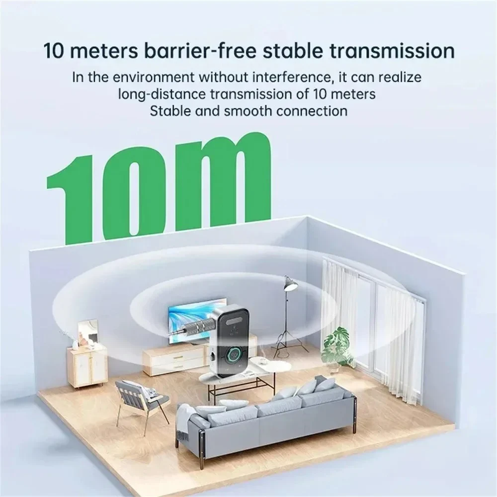 Transmisor receptor Bluetooth 5,3, adaptador de Audio inalámbrico 2 en 1, adaptador auxiliar con conector de 3,5mm para música de coche, auricular, altavoz, manos libres - imagen 3