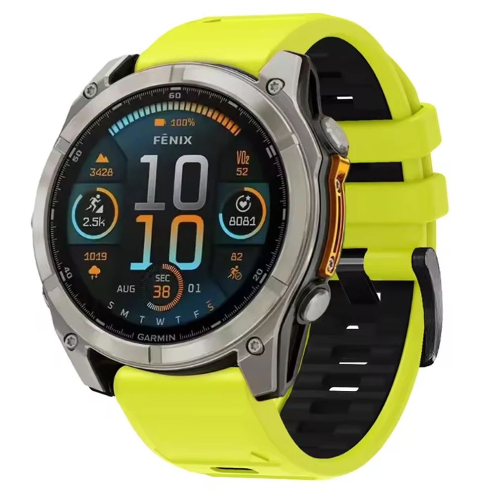 Correa de silicona QuickFit de 22 y 26mm para Garmin Fenix 8 51MM E 47MM 7X 7 6X Epix Pro Instinct 3 2X Forerunner 970 965 955 - imagen 3