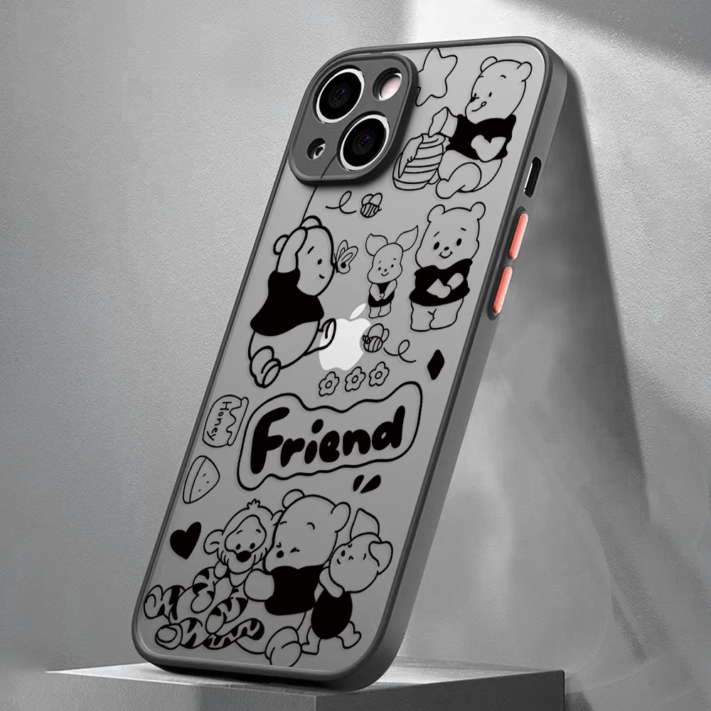 Funda de teléfono Winnie Pooh Bear para Xiaomi Redmi Note 13, 12, 11, 10, 10A, 10X, 9 Prime, 9S, 8 Pro Plus, 4G, 5G, cubierta dura transparente mate - imagen 4