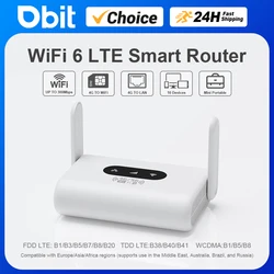 Router 4G LTE WiFi 6 300 Mbps Portátil Compatible con SIM 5G