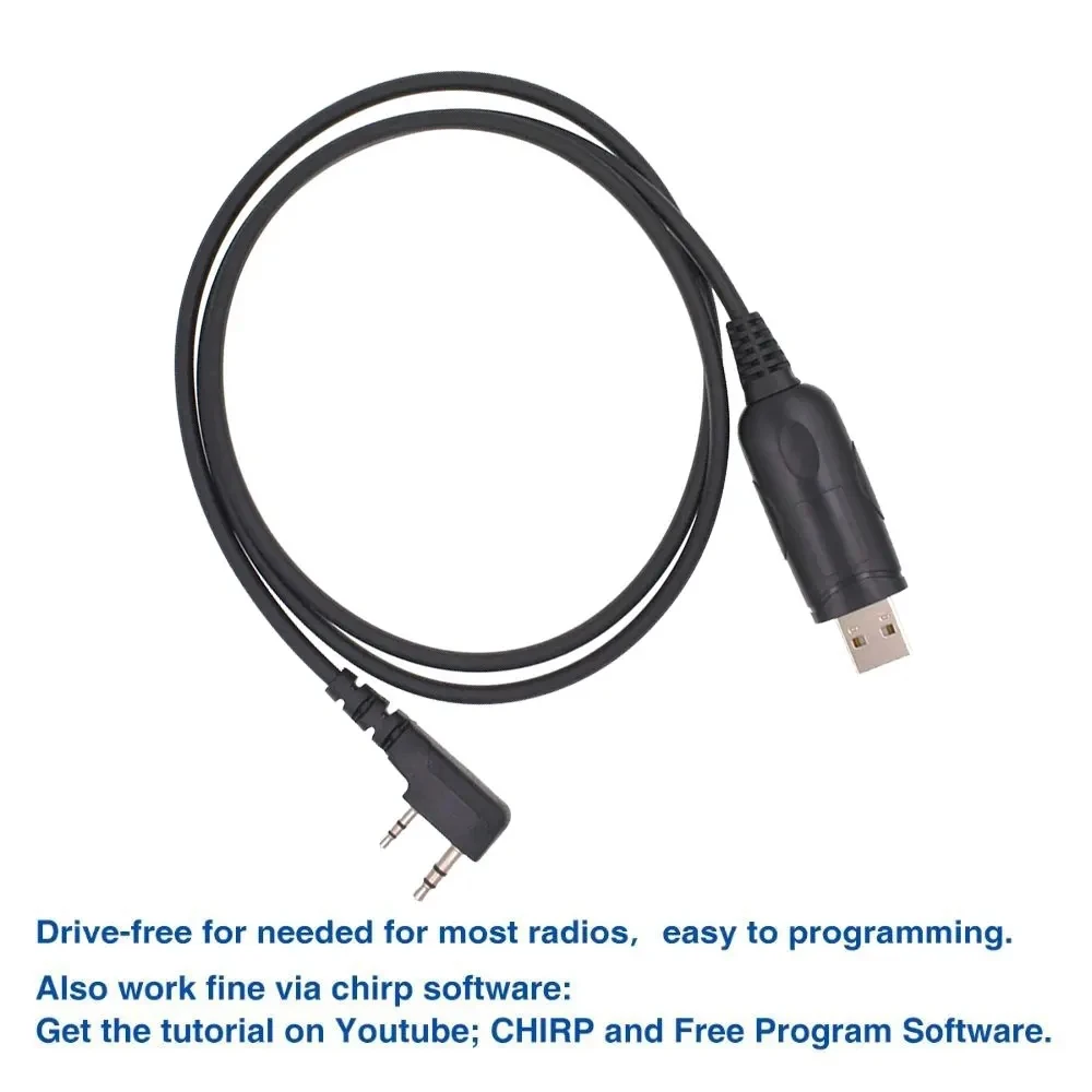 ABBREE Cable de programación USB de 2 pines Material PU para Walkie Talkie Baofeng UV-5R BF-888S UV-21 PRO Quansheng TK11 Radtel 900 Radio - imagen 4