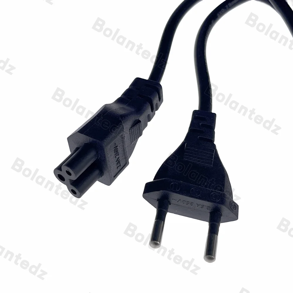 Bolantedz UE Euro EE. UU. Cable de alimentación europeo americano IEC C5 Cloverleaf Cable de alimentación 1,2 m 4 pies para adaptadores de CA portátil - imagen 4