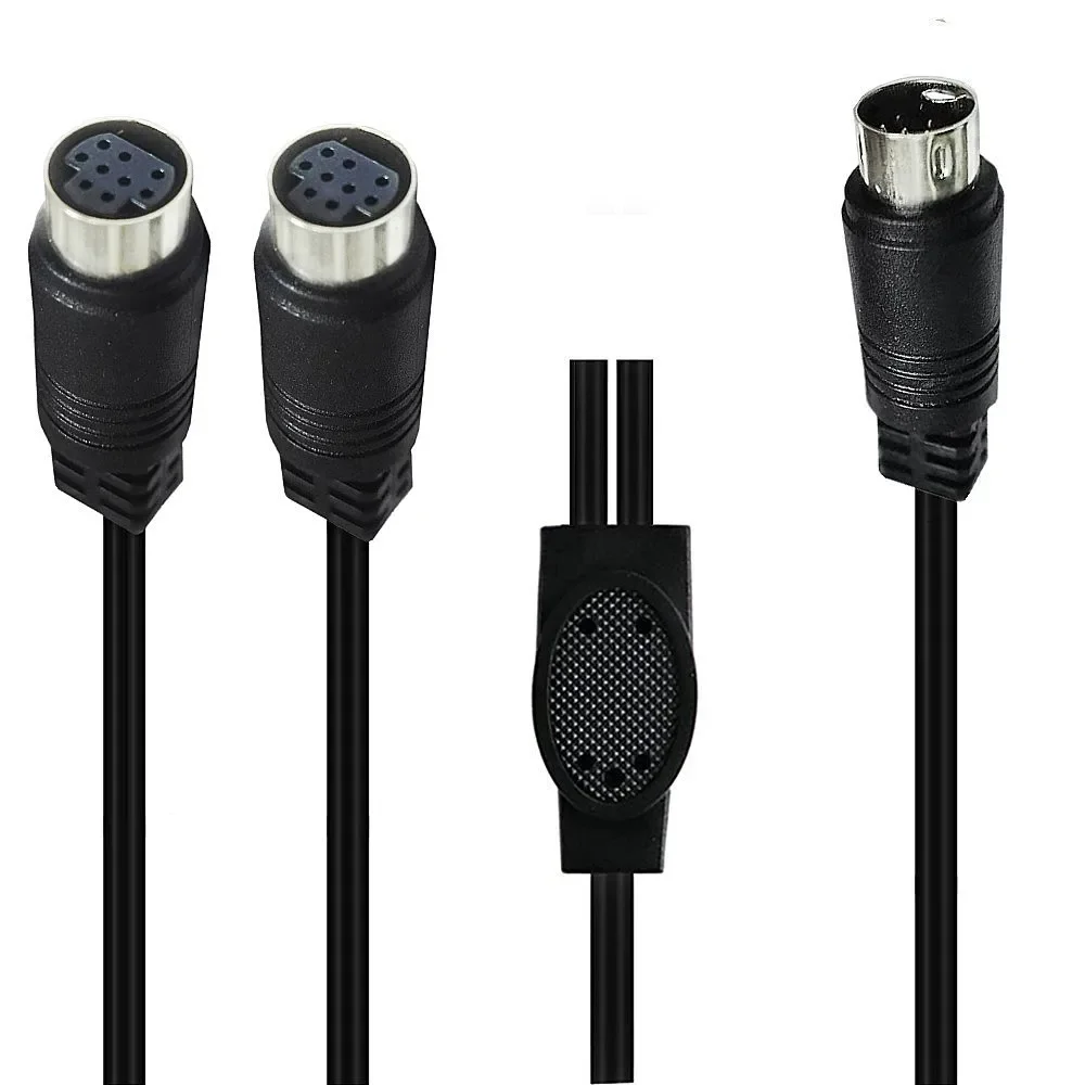 Cable adaptador Mini DIN divisor Y de 9 pines, cable mini de audio/vídeo Din de 9 núcleos, Cable decodificador de audio y vídeo S de 0,5 M - imagen 2