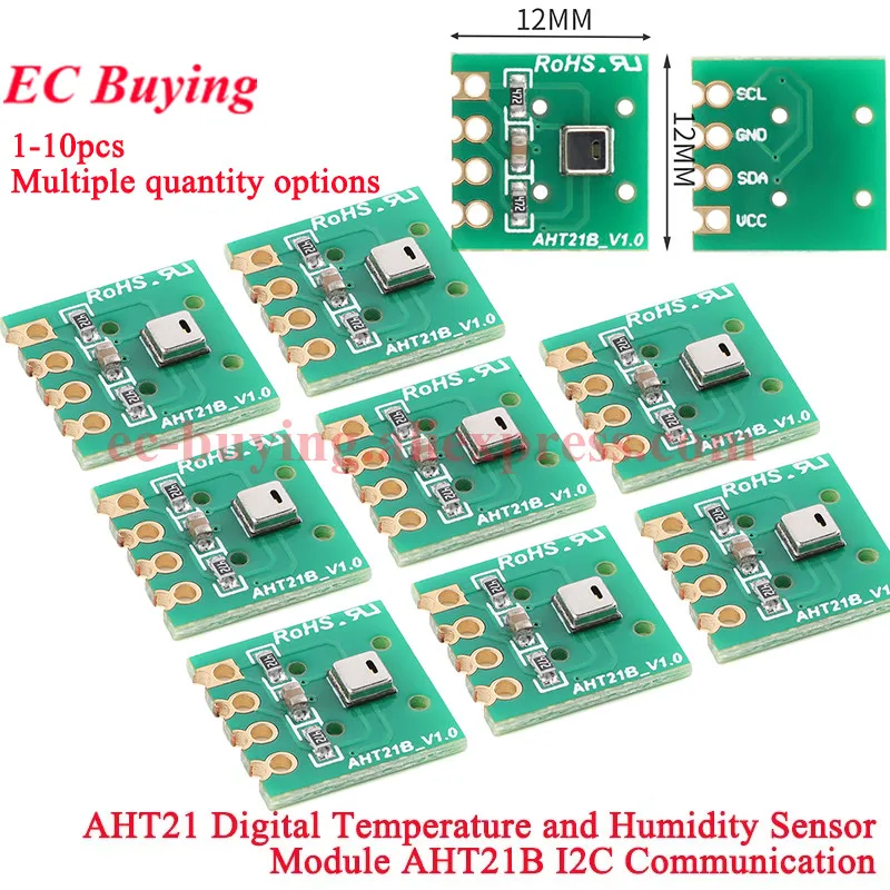 Módulo Sensor Digital de temperatura y humedad de alta precisión AHT21 AHT21B, comunicación I2C, reemplazo SHT20 para Arduino, 1-10 Uds.