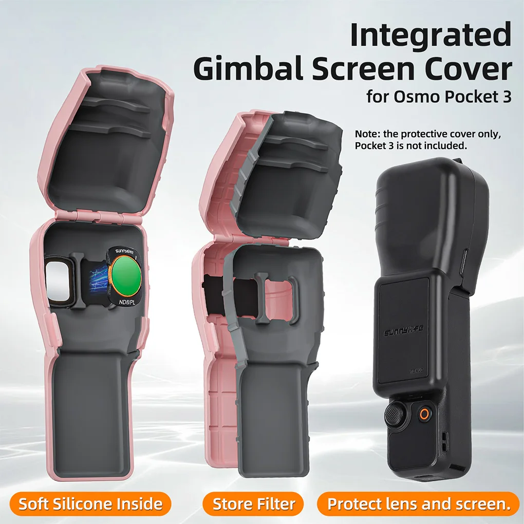 Pantalla de lente de cabeza antiarañazos, funda protectora de cámara cardán de mano, cubierta protectora de silicona para DJI Osmo Pocket 3 Actio - imagen 4