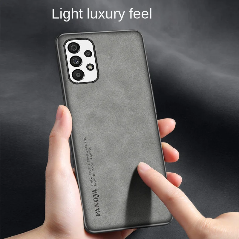 Para Samsung Galaxy A73 5G A736B funda de cuero PU superficie dura de PC contraportada a prueba de golpes mate funda de teléfono para Samsung A73 5G A736B - imagen 5