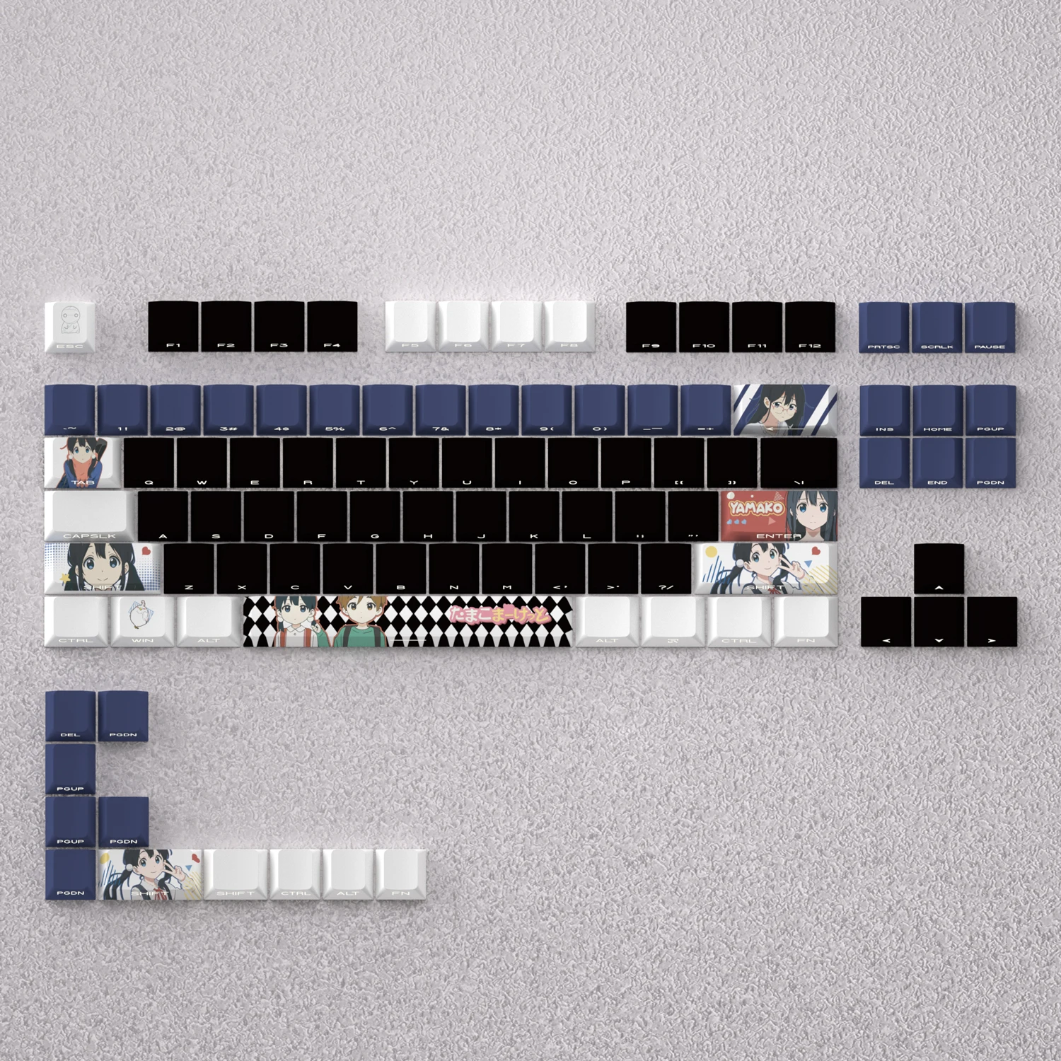 98 teclas Kitashirakawa Tamako teclas lindas teclas de Anime PBT Cherry perfil Teclado mecánico Made68 Mad68 Wooting 60 - imagen 5