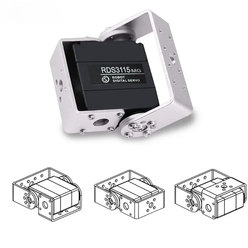 1/2/4 Uds RDS3115 15KG Robot Servo Digital 180/270 °   Servomotor de engranaje de Metal de eje de doble eje para brazo robótico de avión de barco de coche RC - imagen 2