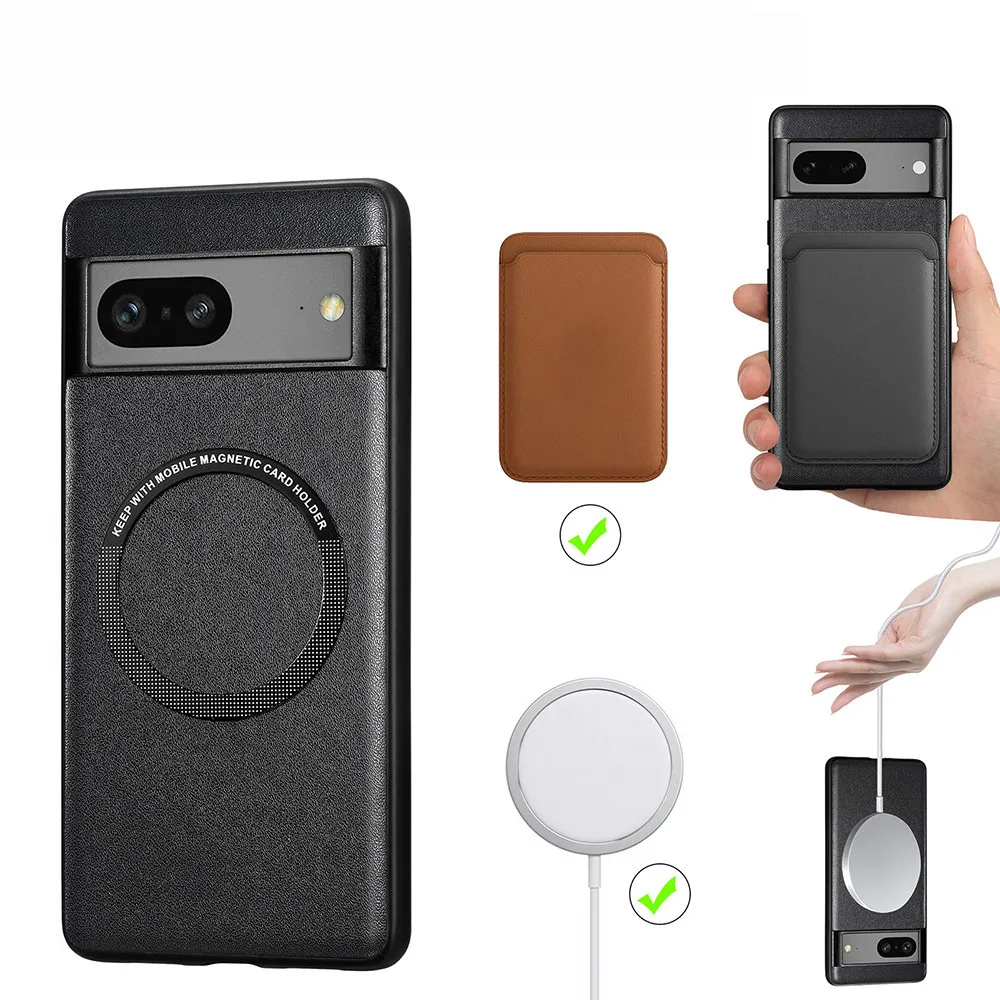 Funda protectora de cuero para Google Pixel 7 Pro, cubierta de protección de piel, Googl Goole Pixel7Pro Pixel7 7Pro, imán de carga, Coque duro trasero - imagen 4