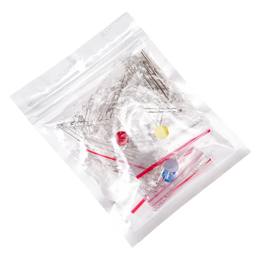 Kit de diodos emisores de luz LED ultrabrillante, 100 piezas, F3, 3MM, redondo, agua clara, verde, amarillo, azul, blanco y rojo, cada 20 piezas - imagen 3