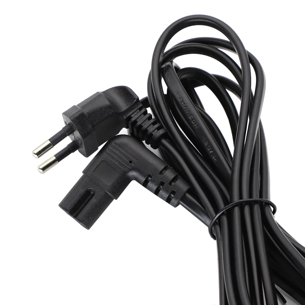 Cable de alimentación de CA de ángulo de 90 grados C7, 2,95 M, para Samsung, Philips, Sony, TV LED, UE, Schuko, CEE7/16 a IEC C7, Cable adaptador de corriente VDE - imagen 3