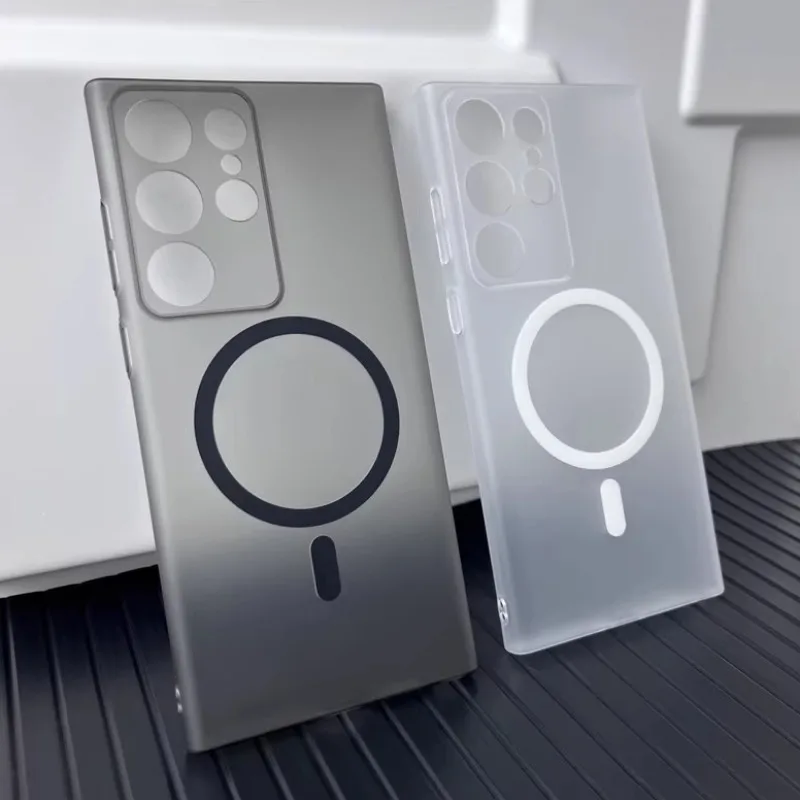 Funda de carga inalámbrica magnética Magsafe, ultrafina, mate, transparente, para Samsung Galaxy S25 S24 S23 S20FE S22 Ultra Plus, funda dura para PC - imagen 5